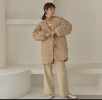 eaphi leaf pattern 2way quilting coat 택