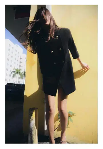 [ 택 포함 새상품 ] ZARA 크로스오버 니트 코트 네이비 블루