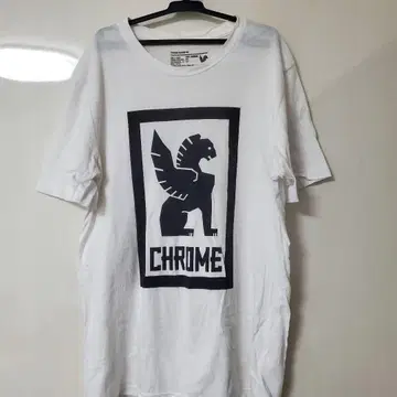 CHROME 로고 프린트 T셔츠 M 사이즈 화이트