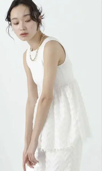NATURAL BEAUTY BASIC 컷 자카드 SETUP 페플럼 니트