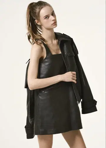 The toe 가죽 자켓 아우터 라이더 블랙 BLACK JACKET