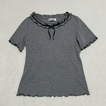 갤러리 비스콘티 프릴 리본 타이 티셔츠 양산 걸리시