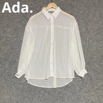 Ada. 화이트 쉬폰 긴팔 셔츠