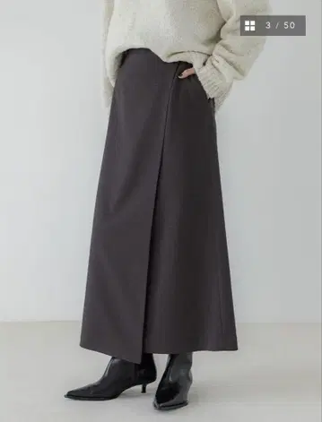 crewre 울 라이크 랩 롱 스커트 브라운 사이즈 2