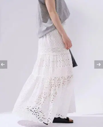 IENA 코튼 레이스 캉캉 스커트 36