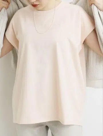 IENA 라운드 테일 풀오버 핑크 프렌치 슬리브
