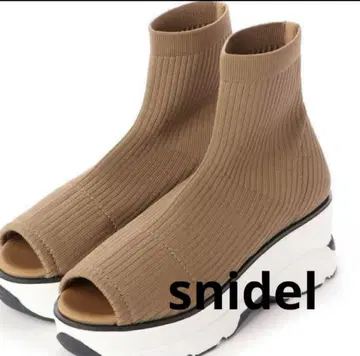 snidel 베이지 오픈토 부츠