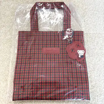 파미리아 토트백 소 빨간색 체크