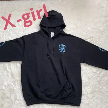 xgirl 블랙 후드티 후드 부착