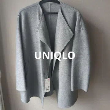미사용품 UNIQLO 더블 페이스 숏코트 XS 그레이