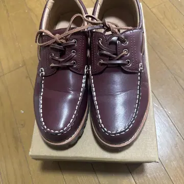 코엔 가죽 모카 러버 솔 데크 슈즈