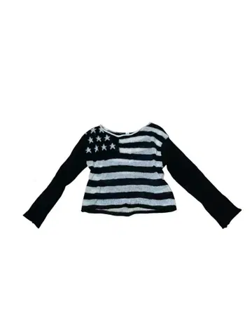 TOMMY 미국 국기 긴팔 니트 S 보더 별