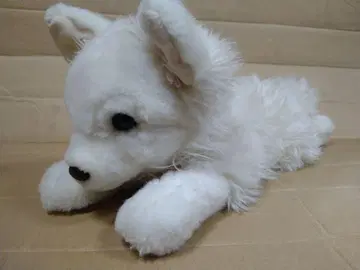 REGALO 봉제 인형 약 40cm 엎드린 강아지 화이트 레가로