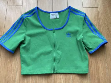 adidas 숏 기장 지퍼 달린 티셔츠