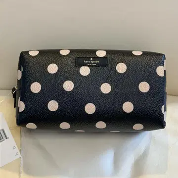 [ 미사용 새상품 ] Kate Spade 블랙 핑크 도트 파우치
