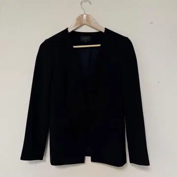 띠어리 노카라 자켓 사이즈 0 블랙