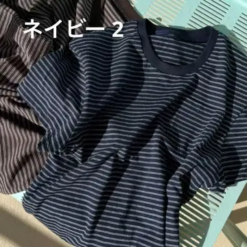 [ 완판템 ] ok.soon.  더블 스트라이프 T셔츠 네이비2