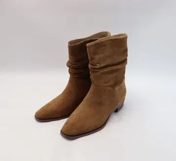 새상품 ground 천연 가죽 스웨이드 셔링 부츠 개더 부츠
