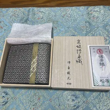 고급 하카타 오리 기하학 패턴 지갑 금