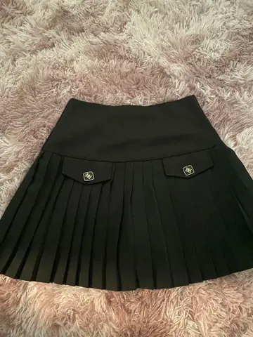 Darich 블랙 플리츠 미니 스커트