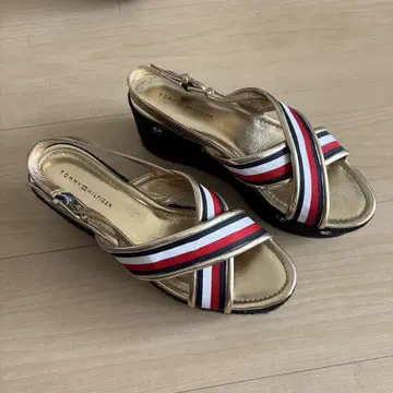 타미힐피거 웨지솔 샌들 38 24cm