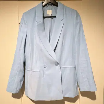 H&M 스카이블루 더블 버튼 테일러드 자켓