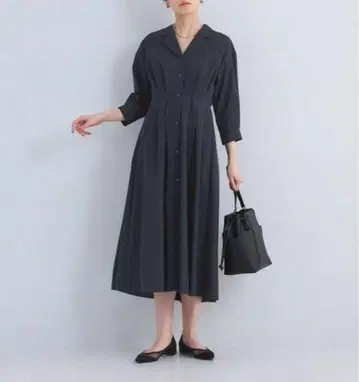 유나이티드 애로우즈 그린 라벨 릴랙싱 셔츠 원피스 7부 소매 F
