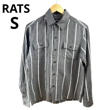 RATS 랏츠 그레이 화이트 스트라이프 긴팔 셔츠 일본제 S