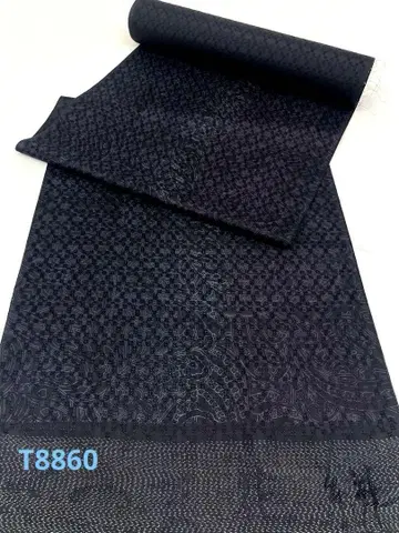 사츠마 하나오리 사츠마 꽃 무늬 당초 무늬 블랙 베이스 순수 실크 옷감