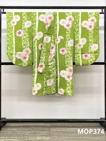 2척 소매 폴리에스테르 기모노 벚꽃 문양 의상 하카마용