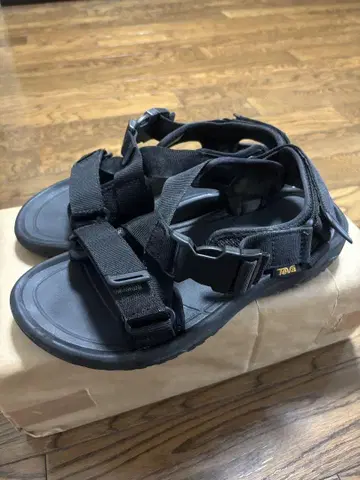 테바 테바 블랙 블랙 스포츠 샌들