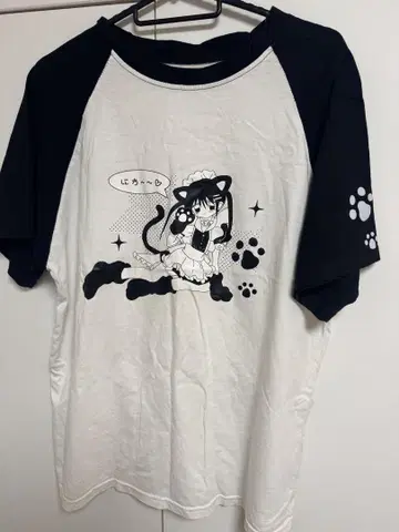 고양이 귀 캐릭터 T셔츠 반팔