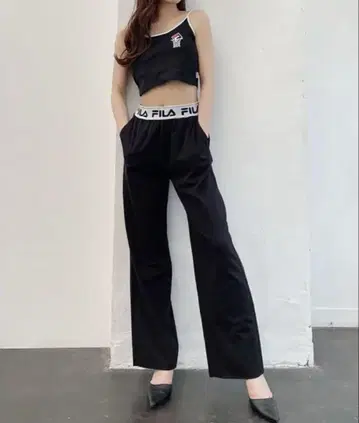 GYDA x FILA 릴랙스 와이드 팬츠 블랙