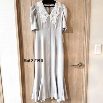 SNIDEL 자수 칼라 머메이드 원피스 LGRY0