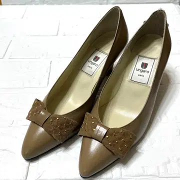 Ungaro 브라운 리본 포함 펌프스 S 사이즈 여성용 미사용 새상품