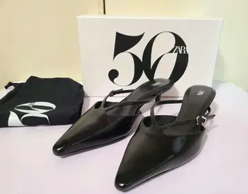 새상품급 ZARA 하이힐 뮬 펌프스 블랙 38