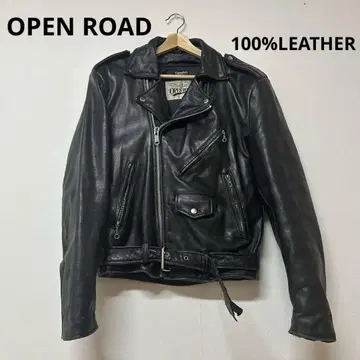 OPEN ROAD 블랙 가죽 더블 라이더 자켓 [ 익명 배송 ]