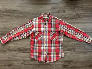 70s 빅맥 빈티지 플란넬 셔츠 좋은 배색 레드 M