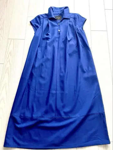 Pierre cardin 파랑 셔츠 롱 원피스 반팔 로얄 블루