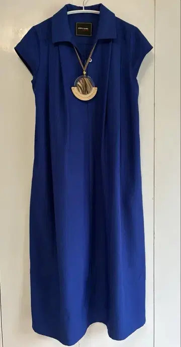 Pierre cardin 파랑 셔츠 롱 원피스 반팔 로얄 블루