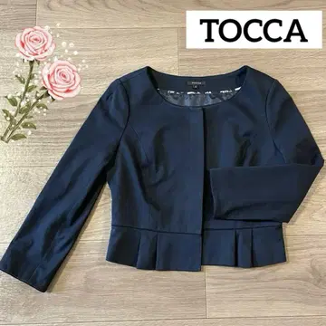 TOCCA 노카라 자켓 2 네이비 숏 기장 페플럼 가을 옷