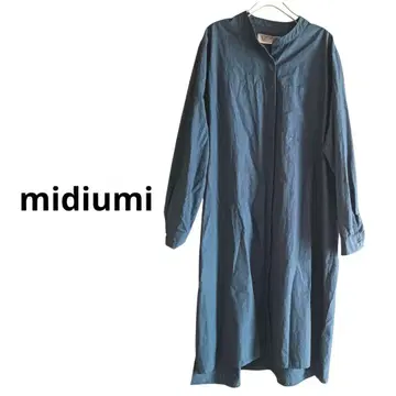 [ 고품질 ] midiumi 블루 긴팔 코튼 셔츠 원피스 히요쿠 면 고급