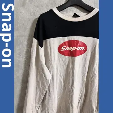 Snap-on 로고 긴팔 T셔츠 얇은 소재