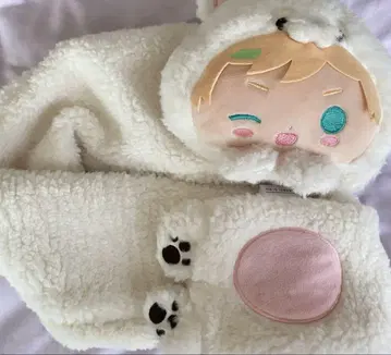 하루카와 소라 화이트 베어 머플러