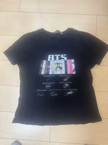 [ 중고품 ] BTS 프린트 블랙 T셔츠