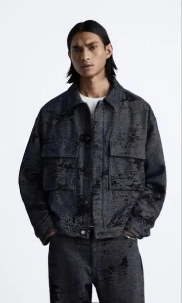 ZARA 자라 자카드 데님 자켓