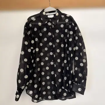 UNITED ARROWS 도트 무늬 긴팔 셔츠