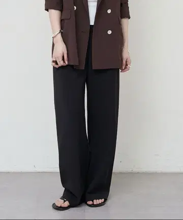 더블 크로스 와이드 팬츠 블랙 38