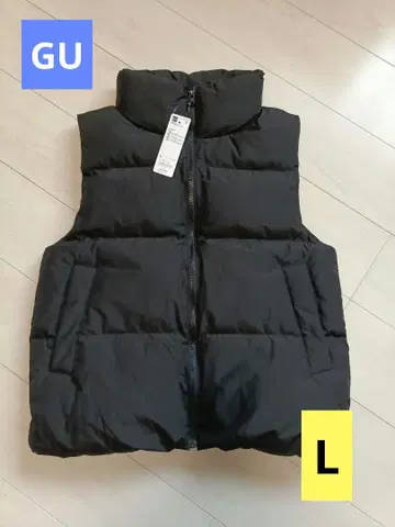 GU 히트 패디드 베스트 집업 블랙 L 새상품 미사용 택 있음