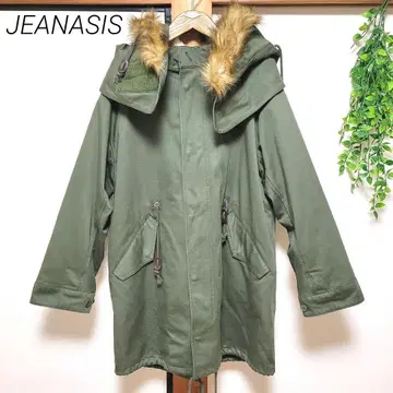 JEANASIS 지나시스 모즈 코트 밀리터리 카키 안쪽 퍼